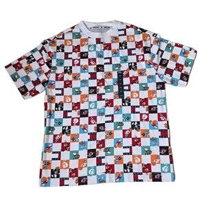 RARE TOMMY JEANS X SPACE JAM 2 CHECKERED PRINT T SHIRT Men Small NWT